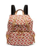 Matchesfashion.com Burberry - Tb Print Leather Trimmed Backpack - Womens - Orange Multi