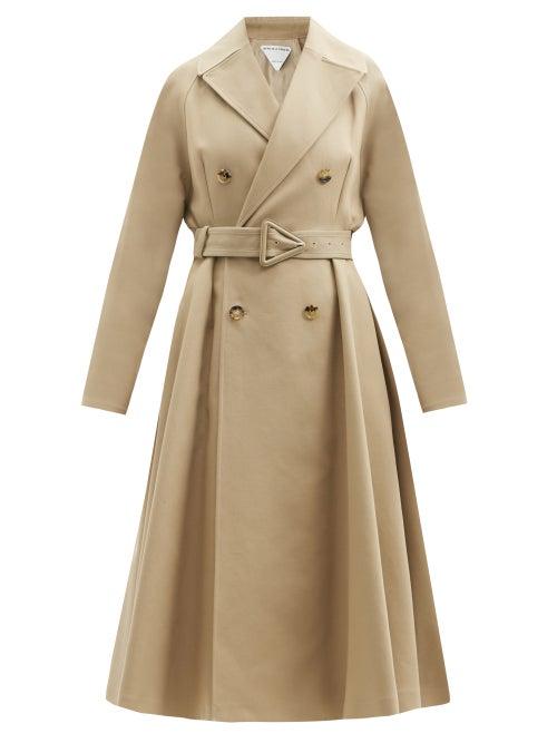Matchesfashion.com Bottega Veneta - Double-breasted Water-repellent Canvas Trench Coat - Womens - Beige