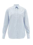 Another Tomorrow - Men's Oversized Organic-cotton Poplin Shirt - Womens - Light Blue