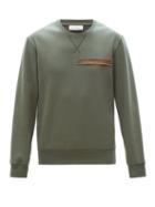 Alexander Mcqueen - Logo-tape Cotton-jersey Sweatshirt - Mens - Khaki