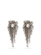 Matchesfashion.com Alexandre Vauthier - Crystal-embellished Drop Clip Earrings - Womens - Crystal