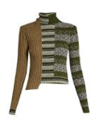 Maison Margiela Patchwork Roll-neck Ribbed-knit Sweater