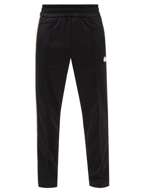 8 Moncler Palm Angels - Logo Patch Jersey Track Pants - Mens - Black