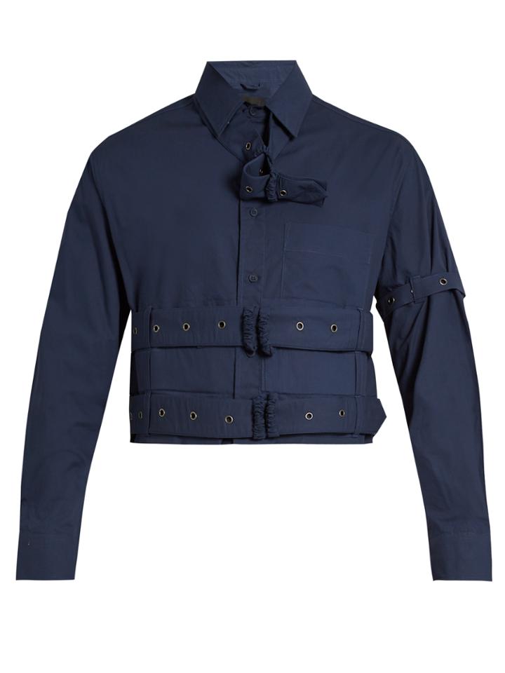 Craig Green Cropped Long-sleeved Cotton-poplin Shirt