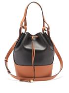Matchesfashion.com Loewe - Balloon Bi-colour Drawstring-top Leather Bag - Womens - Black Tan