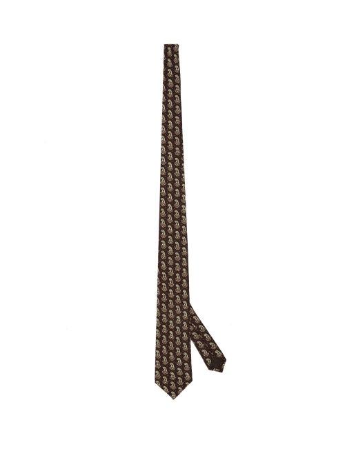 Matchesfashion.com Gucci - Gg-logo Paisley-print Tie - Mens - Brown Multi