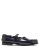 Matchesfashion.com Hereu - Blanquer Mary-jane Leather Loafers - Mens - Navy