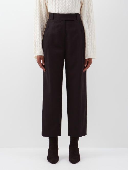 Toteme - Single-pleat Wool Trousers - Womens - Black