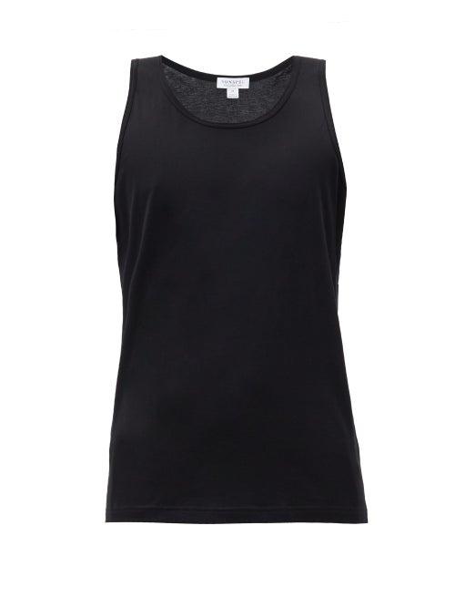 Matchesfashion.com Sunspel - Superfine-cotton Tank Top - Mens - Black
