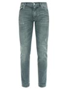 Matchesfashion.com Dolce & Gabbana - Distressed Skinny Jeans - Mens - Grey