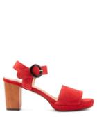 Matchesfashion.com Alexachung - Suede Sandals - Womens - Red