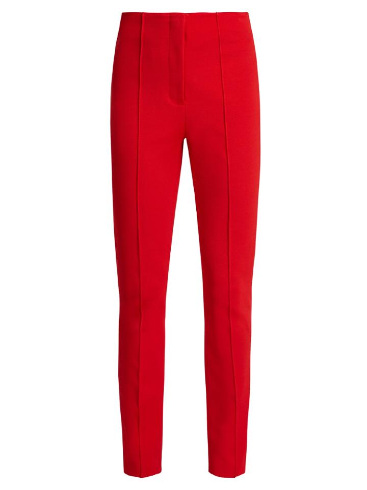 Diane Von Furstenberg High-rise Slim-leg Pintucked Trousers