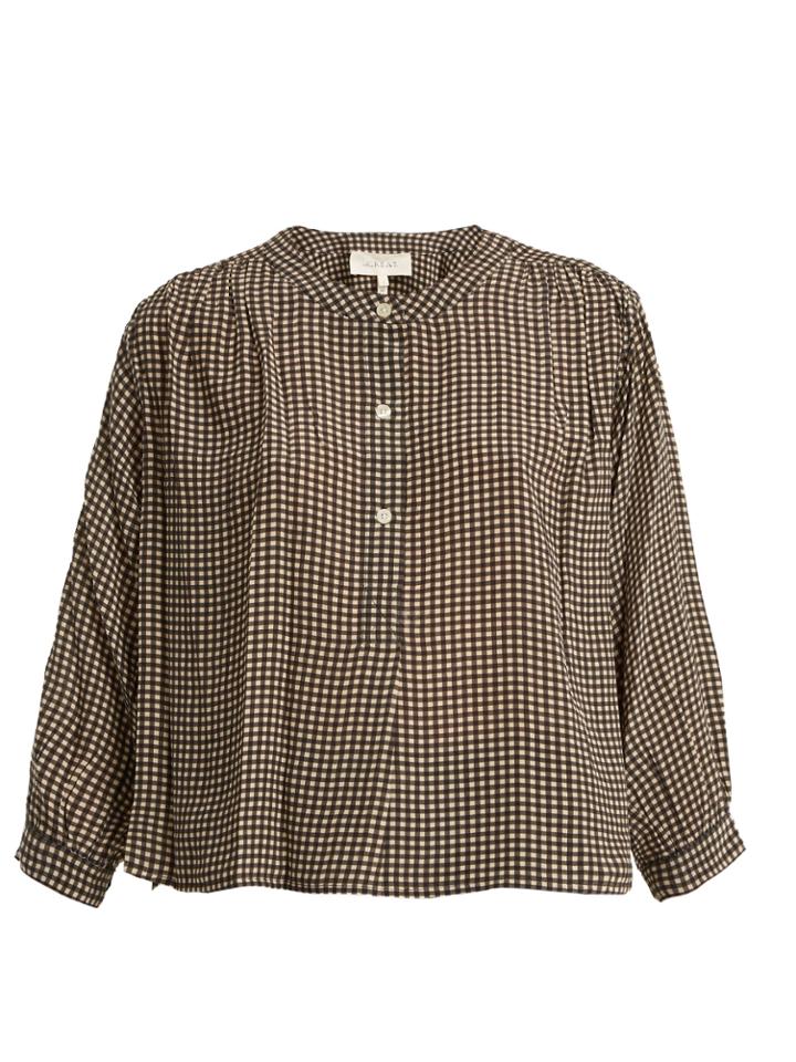 The Great The Wayfarer Silk-gingham Blouse
