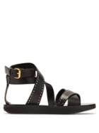Matchesfashion.com Isabel Marant - Nasha Studded Crossover Strap Leather Sandals - Womens - Black