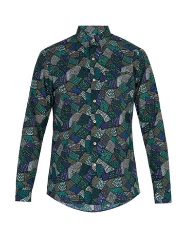 Thorsun Geometric-print Cotton Shirt