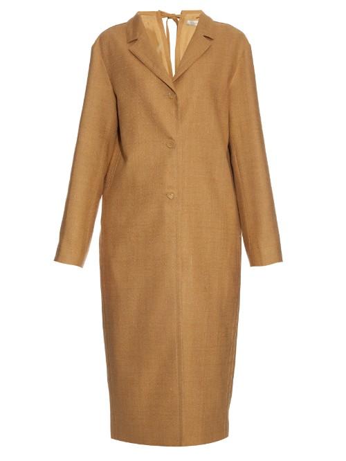 Nina Ricci Cut-out Back Silk-noil Tench Coat