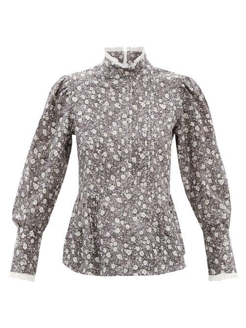 See By Chlo - Floral-print Cotton-blend Blouse - Womens - Black Multi