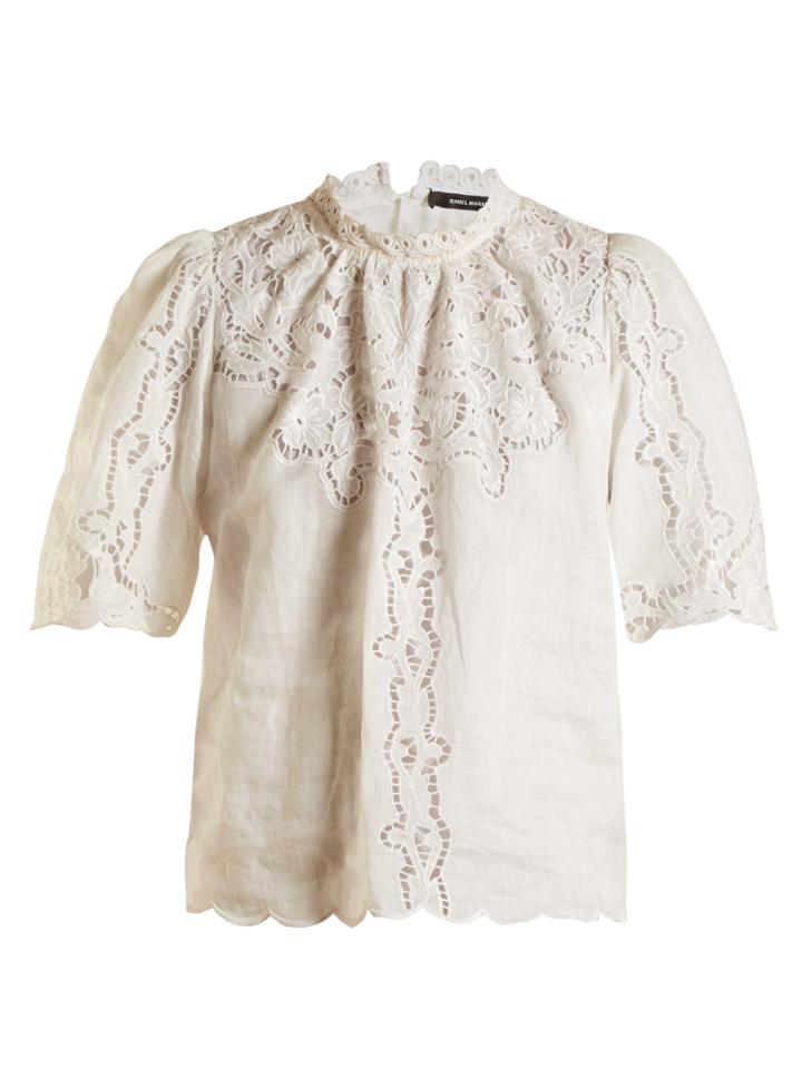 Isabel Marant Mumba Lace-embroidery Ramie Top