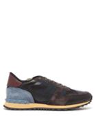 Matchesfashion.com Valentino - Rockrunner Suede And Leather Trainers - Mens - Navy Multi