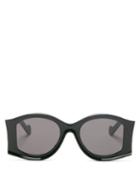 Matchesfashion.com Loewe Paula's Ibiza - Oversized Round Acetate Sunglasses - Womens - Black