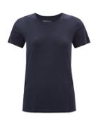 Another Tomorrow - Round-neck Organic-cotton T-shirt - Womens - Navy