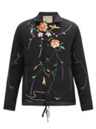 Matchesfashion.com By Walid - Jono Floral-embroidered Silk-wool Jacket - Mens - Navy Multi