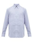 Matchesfashion.com Stella Mccartney - Norton Union Jack Striped Cotton Shirt - Mens - Blue