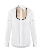 Matchesfashion.com Blouse - Kostova Ruched Bib Linen Blend Shirt - Womens - White