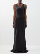 Norma Kamali - Maria Draped Satin-crepe Gown - Womens - Black