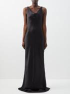 Norma Kamali - Maria Draped Satin-crepe Gown - Womens - Black