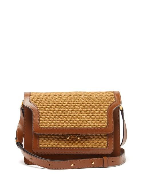 Marni - Trunk Medium Raffia Shoulder Bag - Womens - Brown