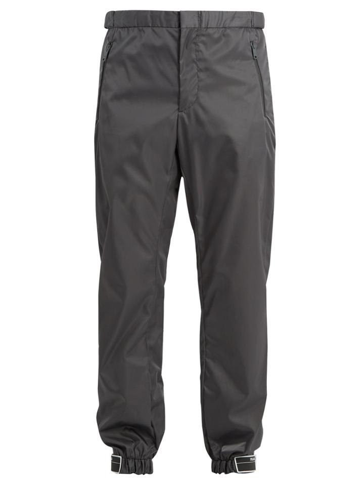 Prada Slim-leg Velcro-cuff Nylon Trousers