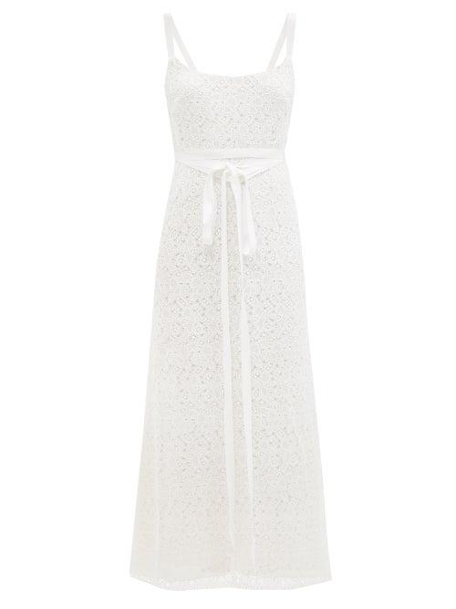 Ladies Rtw Brock Collection - Tamara Scoop-neck Macram-lace Dress - Womens - White