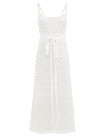 Ladies Rtw Brock Collection - Tamara Scoop-neck Macram-lace Dress - Womens - White
