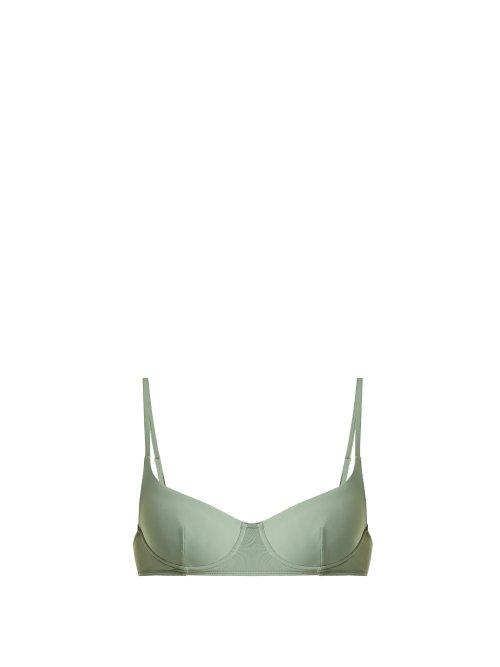 Matchesfashion.com Bower - Charlotte Balconette Bikini Top - Womens - Light Khaki