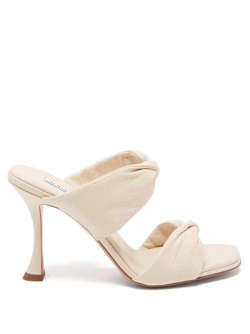 Aquazzura - Twist 95 Leather Sandals - Womens - White