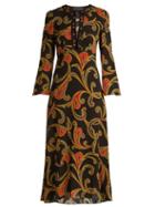 Matchesfashion.com Etro - Rosolite Paisley Print Tie Neck Dress - Womens - Black Multi