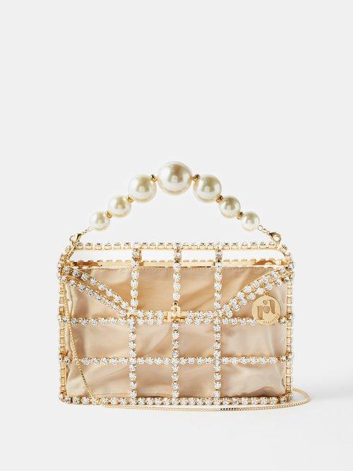 Rosantica - Holli Crystal-embellished Satin Handbag - Womens - Silver