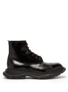Matchesfashion.com Alexander Mcqueen - Tread Lace Leather Ankle Boots - Mens - Black