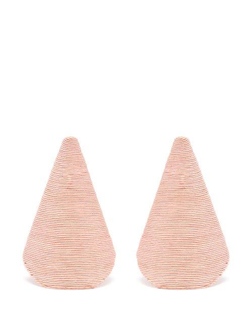 Matchesfashion.com Rebecca De Ravenel - Aida Triangle Cord Earrings - Womens - Pink