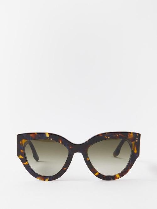 Victoria Beckham - Tortoiseshell Cat-eye Sunglasses - Womens - Brown Blue