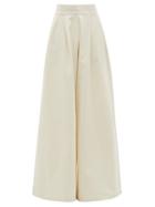 Matchesfashion.com Escvdo - Acasia High-rise Cotton Wide-leg Trousers - Womens - Ivory