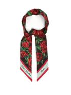 Matchesfashion.com Dolce & Gabbana - Rose Print Silk Faille Scarf - Womens - Multi