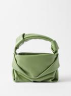Staud - Kiss Knot Leather Clutch Bag - Womens - Green
