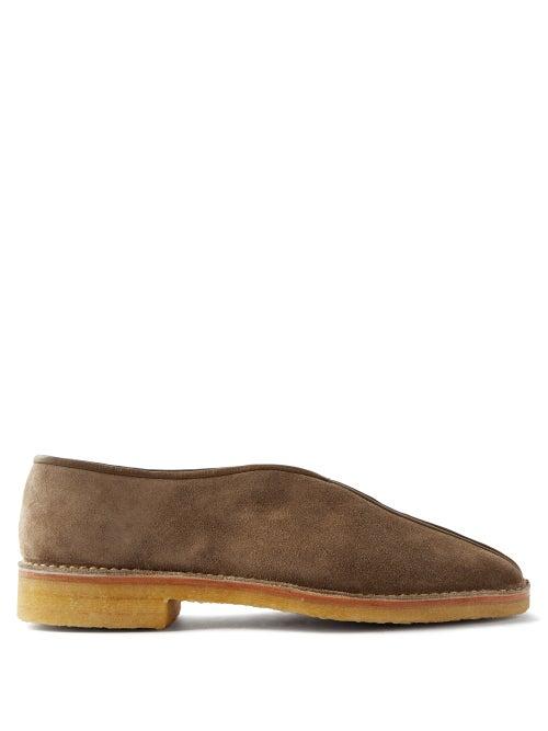 Lemaire - High-cut Suede Loafers - Mens - Brown