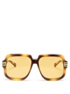 Gucci - Oversized Square Tortoiseshell-acetate Sunglasses - Mens - Tortoiseshell