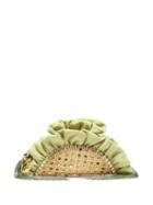 Matchesfashion.com Rosantica - Taco Crystal-embellished Rattan Clutch Bag - Womens - Green Multi