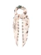 Alexander Mcqueen Jewelled-bug And Skull-print Silk Scarf