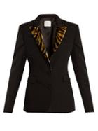 Matchesfashion.com Hillier Bartley - Barathea Contrast Lapel Wool Blend Blazer - Womens - Black Gold