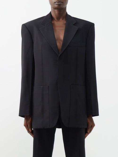 Jacquemus - Oversized Tailored Crepe Jacket - Womens - Black